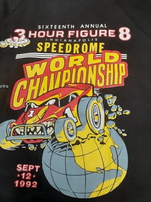 Indianapolis Speedrome Figure-8 Sweatshirt Sm 1992 Vintage pre-owned 16th Annual