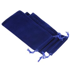 3Pcs 17x8cm Microfiber Pouch Soft Storage Drawstring Gift Bag Dark Blue