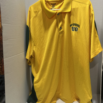 Oregon Ducks Pro Edge Performance Polo Shirt Mens Size XXL Yellow And Green O18