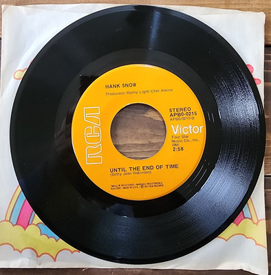 Hank Snow - Hello Love / Until The End Of Time 7'' Record 1974 RCA Country 45 RPM