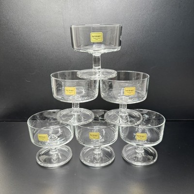 Luminarc x6 Cavalier Champagner Coupes 1970 stapelbar Dessert französische Glaswaren