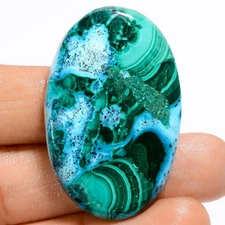 Natural Chrysocolla Malachite Oval Cabochon Gemstone 71.5 Ct. 39X25X6 mm A-33612