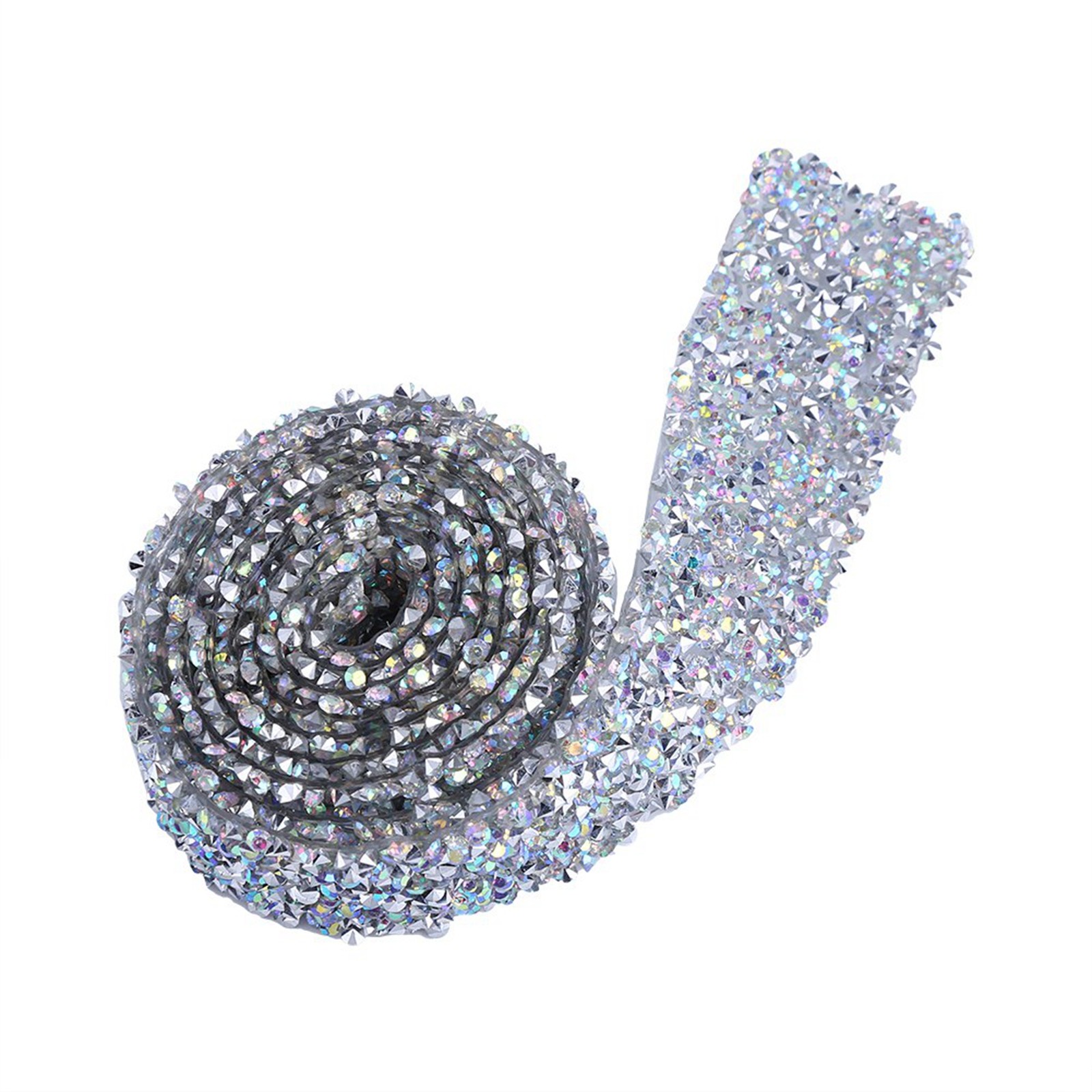 1 Yard 3cm Width Sparkling Back Glue Crystal Rhinestone Decorative Banding B BL