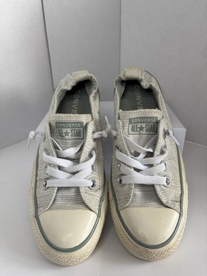 Converse All Star Women's Low Top Lace-Up Sneakers Corduroy Striped Beige
