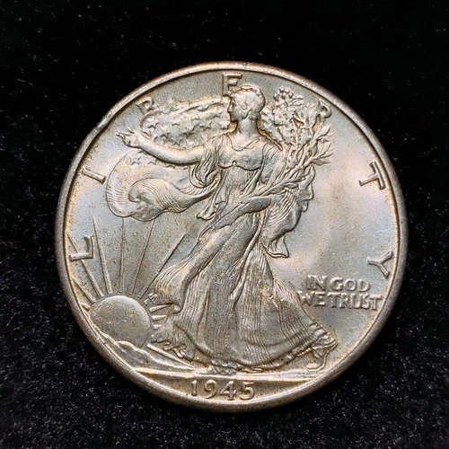 1945 ~ WALKING LIBERTY HALF DOLLAR ~ CH BU