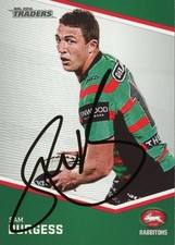 Signed 2014 South Sydney Rabbitohs NRL Premiers ESP Traders Card - Sam Burgess