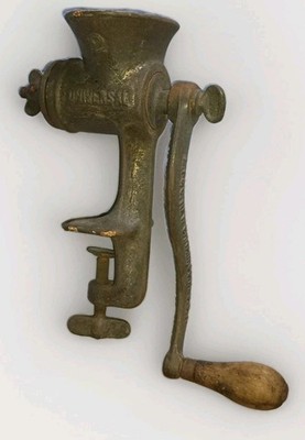 Antique LF&C Table Mount Cast Iron Meat Grinder Mill #02 New  Britain, CT USA