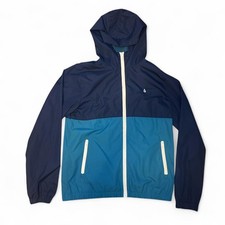 Volcom VTG 2010s Blue Colorblock Lightweight Zip-Up Windbreaker Jacket   SMALL