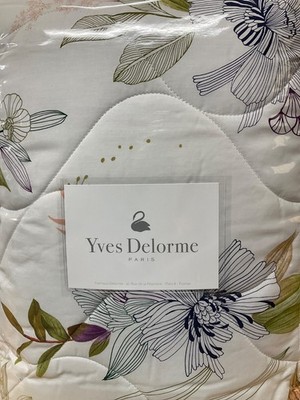 Yves Delorme~Belle de Nuit~Queen~Quilted/Bedspread~Floral~98x98~Made in FRANCE~
