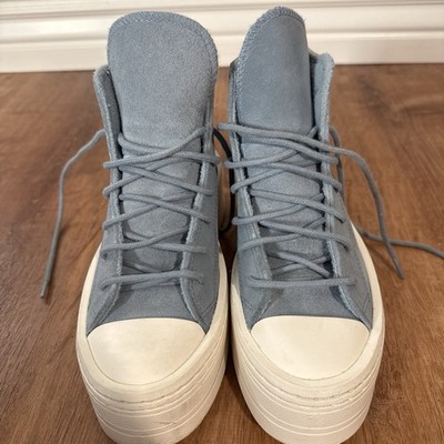 Converse Chuck Taylor All Star Lift Platform Blue Suede High Top Women s 5.5