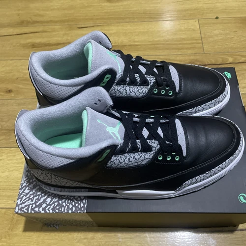 Nike Air Jordan 3 Retro Green Glow Elephant Uomo UK 9 5 EUR 44 5 US 10 5 CT8532 