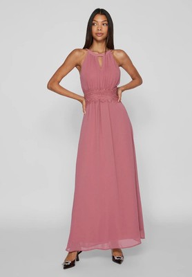 Vila VIMILINA HALTERNECK Maxikleid-Abendkleid Mesa Rosa / Größe 36 / NEU*