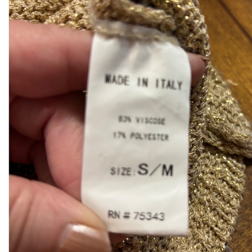 Yunika Made in Italy Gold Knit Sleeveless Midi Dress S/M NWT - Picture 3 of 8
