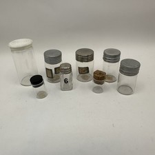 Vintage Glass Mini Bottles Bundle of 8 Clear with Lids