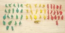 Vintage Plastic Toy Figures Lot 53 Dinosaurs Animals Mixed Colors
