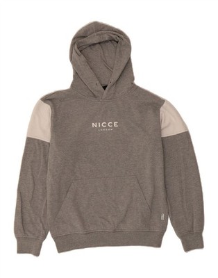 NICCE Herren London Graphic Hoodie Pullover Small Grau Colourblock Baumwolle CP60