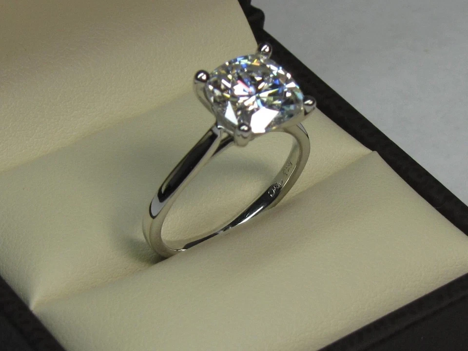 2.00 Ct Cushion Cut Lab Grown Diamond Bridal Ring 14K Solid White Gold Size 6 - Image 2 of 4