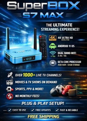 SUPERBOX S7 MAX WITH FREE SUPERBOX BACKLIT REMOTE INCLUDED AT NO CHARGE. .
