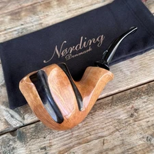 Eric Nording Spiral Natural Smooth Freehand Briar Tobacco Pipe - NEW