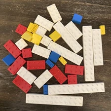 3.5oz Vintage American Plastic Bricks Building Blocks Toy Lot Collectible