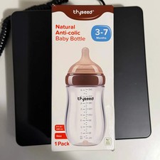 Thyseed Natural Anti-Colic Baby Bottle 3-7 Months 8 fl oz Glass NEW SEALED