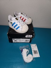 Adidas Superstar Star Wars Toddler Shoes Size 3K Yoda Darth Vader w/ Box
