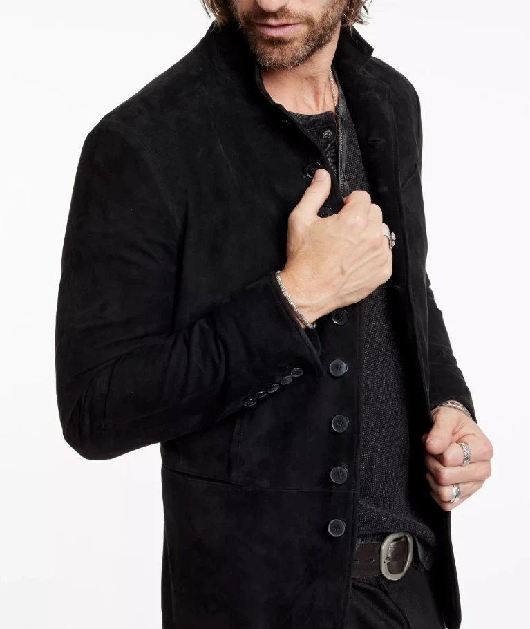 Mens Black Leather Trucker Jacket Pure Suede Custom Made Size S M L XL 2XL 3XL - Image 3 of 4