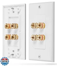 Fosmon Home Theater Wall Plate - Premium Quality Gold Plated Copper Banana Bi