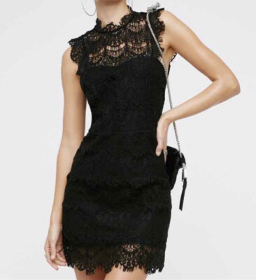 Intimately Free People Daydream Lace Open Back Party Dress Black M Womens  NWT | eBay
