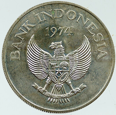 1974 INDONESIA Bank JAVAN TIGER Nature Animals Silver 2000 Rupiah
