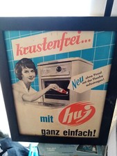 Hui -  Werbeschild aus Pappe - ca. 52x 43 cm   -gerahmt --60 er Jahre