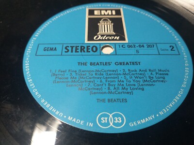 Beatles Greatest EMI/Odeon German import LP hits | eBay