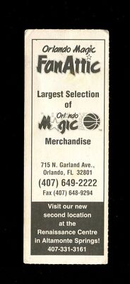 インディアナ　ペイサーズ　チケット半券　1995年 1995 Basketball Ticket Orlando Magic SHAQ Indiana Pacers Shaq 1st