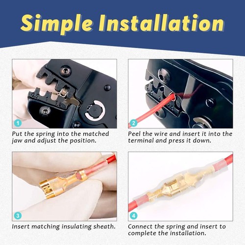 900/720Pcs Male & Female Quick Splice Spade Wire Connectors Crimp Terminals Kits - Picture 9 of 58