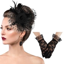 Fascinators Hats for Women Flower Mesh Feathers Cocktail Tea Party Hats and L...