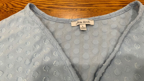 Romper collo a V betulla bianca donna grande blu manica corta con tasche - Foto 3 di 4