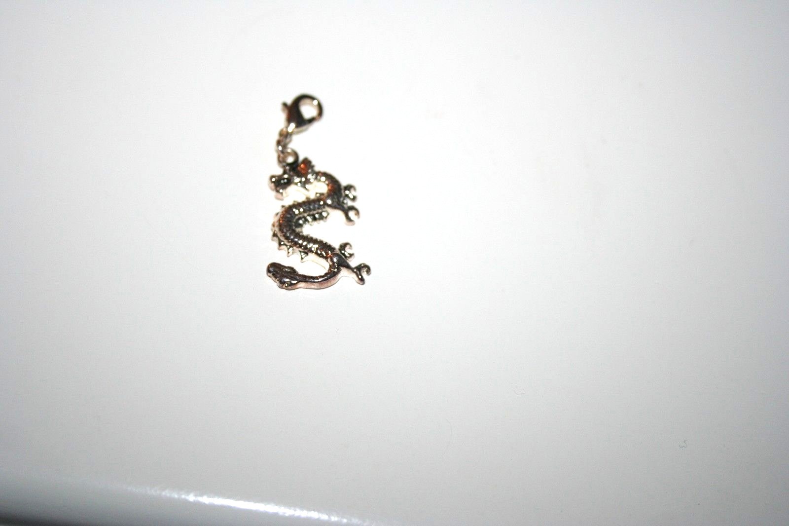 Dragon Clip on Charm/Pendant-Silver Color/Preowned