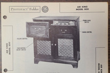 AIR KING MODEL 800 PHONOGRAPH RADIO COMBINATION PHOTOFACT
