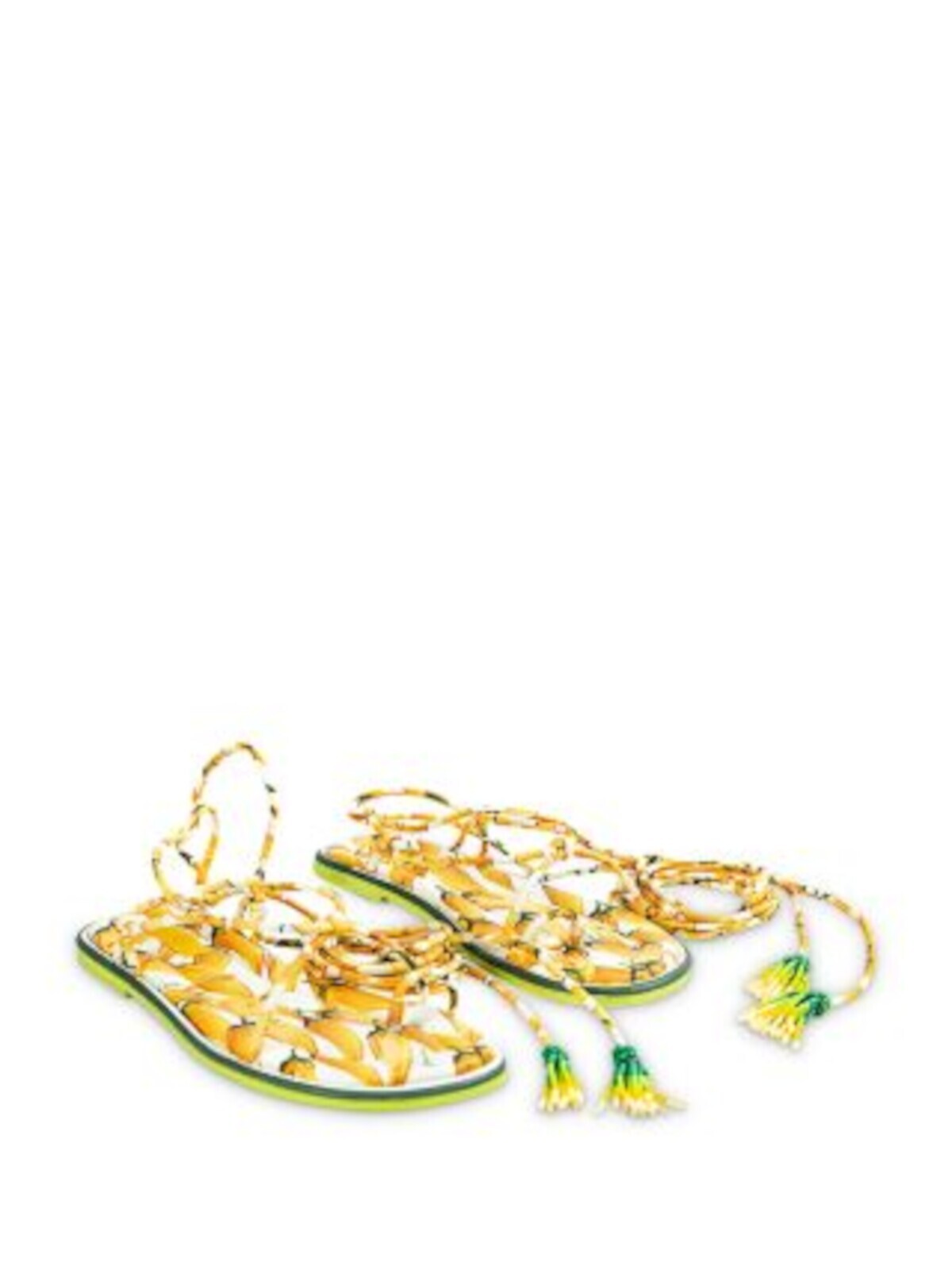 ФЕРМА РИО Женские желтые перцы с узором на щиколотке обернутые в сандалии с острым носком обувь 7 11690₽