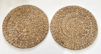 Lot of 2 IKEA Soare Natural Round Placemat Handwoven Rattan 15'' 400.825.36 New
