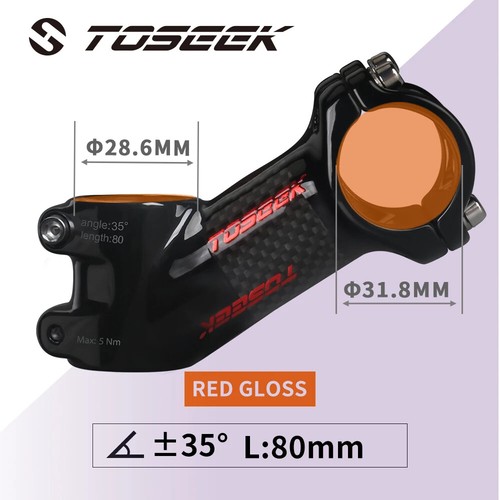 Carbon Stem 25/35Degree Mountain Bike Stem 31.8mm Handlebar Stems 60-100mm - Picture 20 of 39