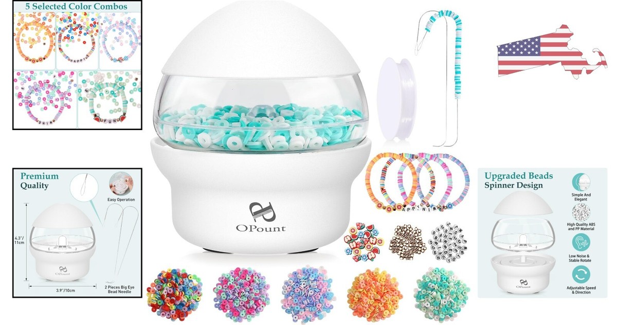 Electric Bead Spinner Fast Beading 1500 PCS Clay Beads Set