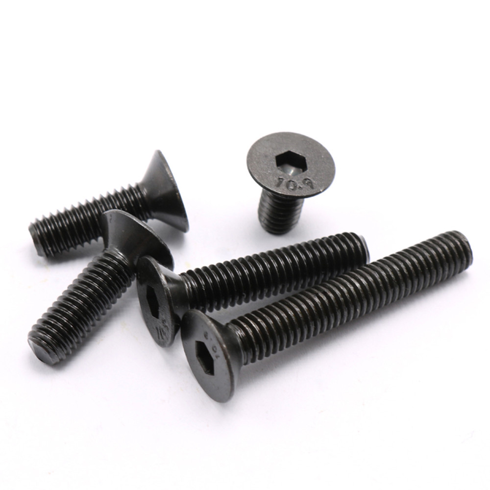 M5 Flat Head Socket Cap Screws - 50-Piece Assortment Black Oxide Alloy Steel Bolts