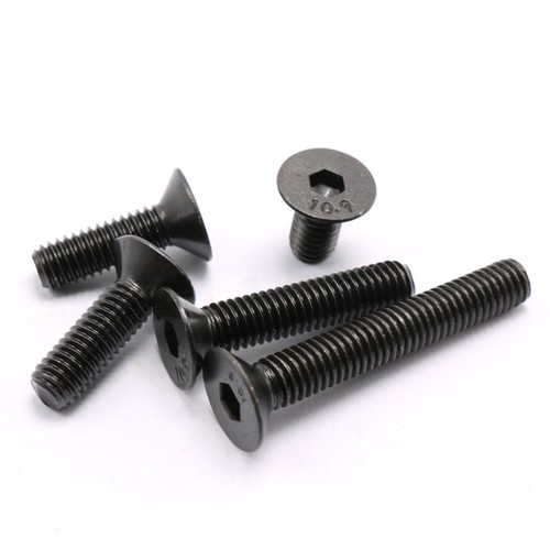 M1.6 M2 M3 M4 - M24 Black 10.9 Steel Hex Socket Bolt Countersunk Flat Head Screw