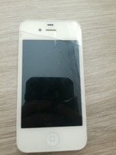 Apple iPhone 4 white screen cracked power button does not work not tested
