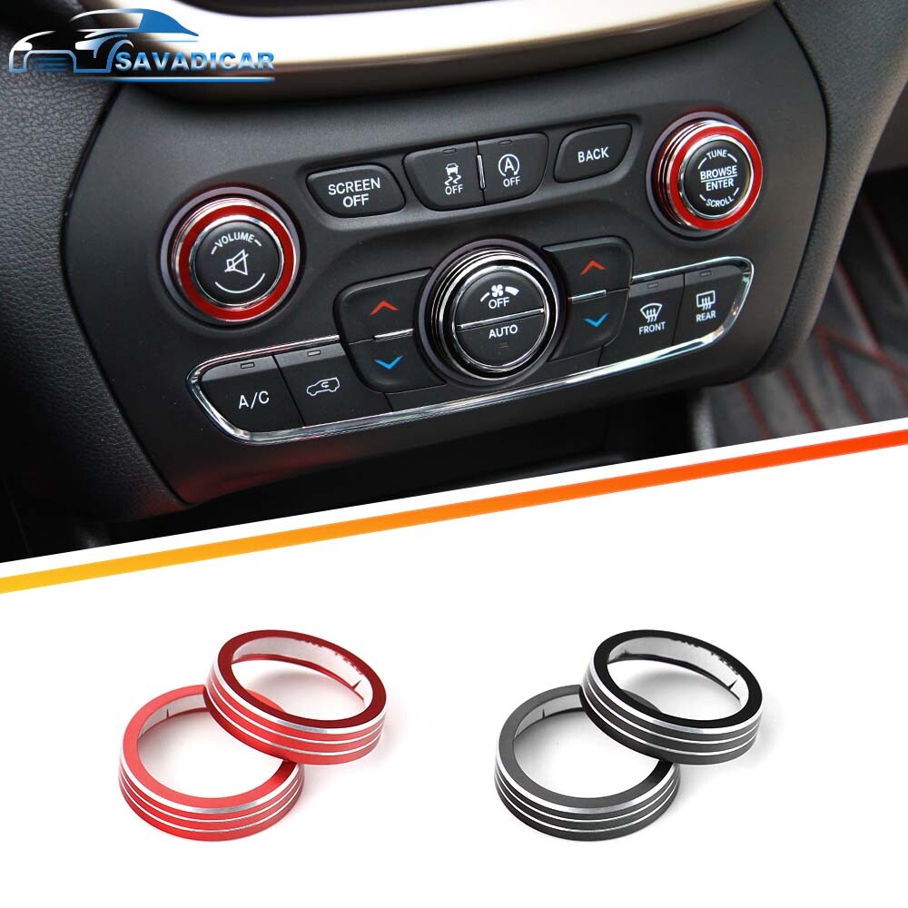 A ABSOPRO Car Air Conditioner Knobs Decals AC Radio Switch Knob Cover For Dodge Durango 2014 2020 For Jeep Cherokee Grand Cherokee 2014 2021 Purple Set Of 3