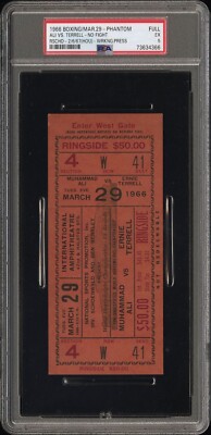 1966 MUHAMMAD ALI v ERNIE TERRELL PHANTOM FULL BOXING TICKET