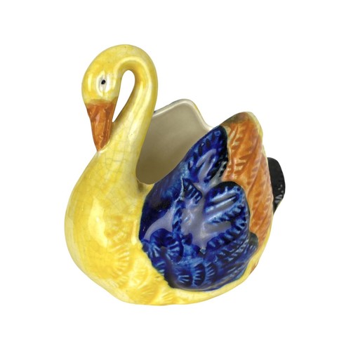 Maruhon Ware Keramik Schwan Übertopf Japan
