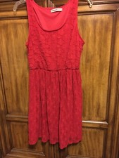 Bailey Girl Red Floral Lace Scoop Juniors L