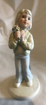 FRANCES HOOK MOTHERS LOVE GIRL W/FLOWERS EXCELLENT